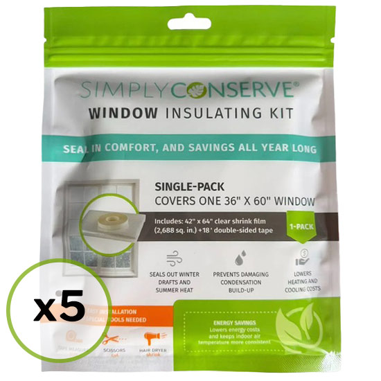 Simply Conserve® Window Insulation Kit - 5 Pack
